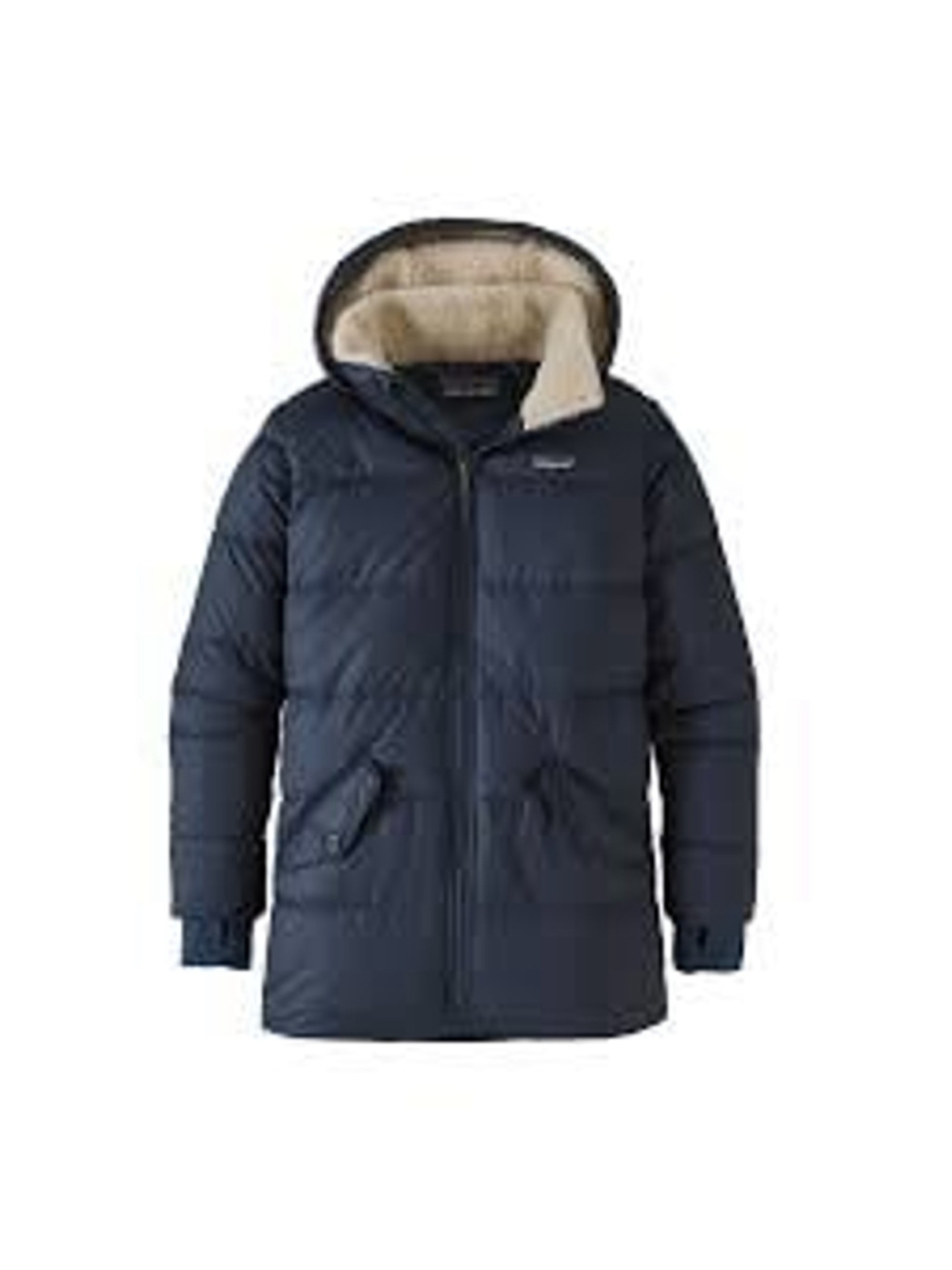 Patagonia Navy Blue Hooded Down Parka Jacket